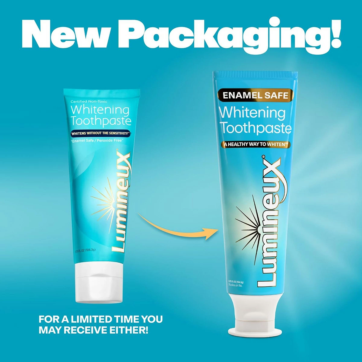 【追跡可能海外メール便】Lumineux Teeth Whitening Toothpaste 3.75ozルミニュー ホワイトニング歯磨き粉 106.3gフッ素フリー　ホワイトニング　歯の悩み